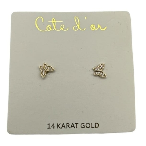 Butterfly Earring 14 Karat Earring Backs Pink Butterfly Baby